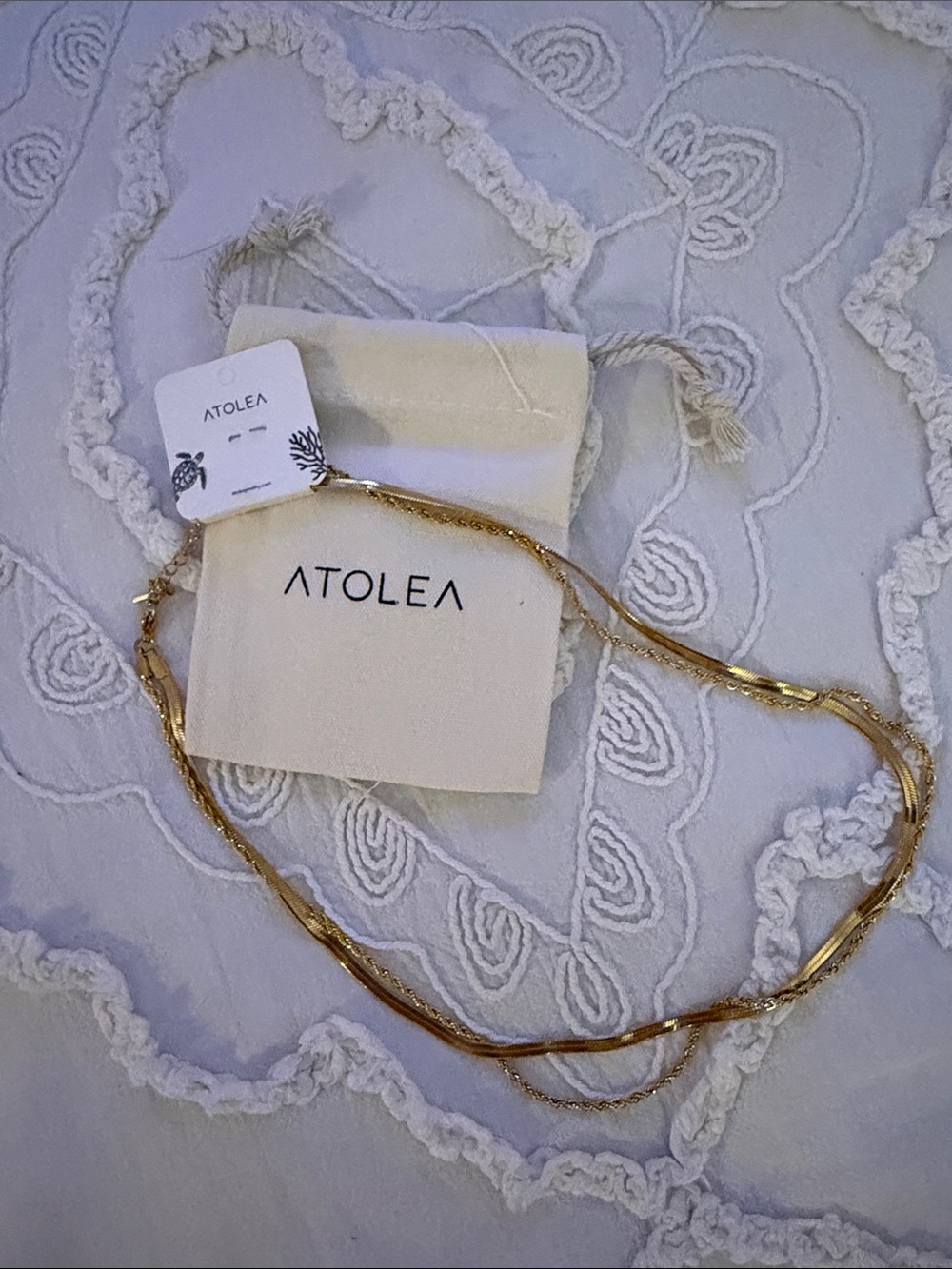 Atolea Gold Twisted Multi-Strand Necklace for Women